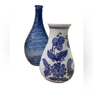 Blue & White Vase Set of 2